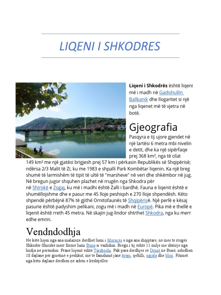Liqeni I Shkodres | PDF