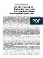 Udvariasság És Ismeretek Napjainkban Használatos: Nyelvi Szociokulturális A Olasz Nyelvkönyvekben