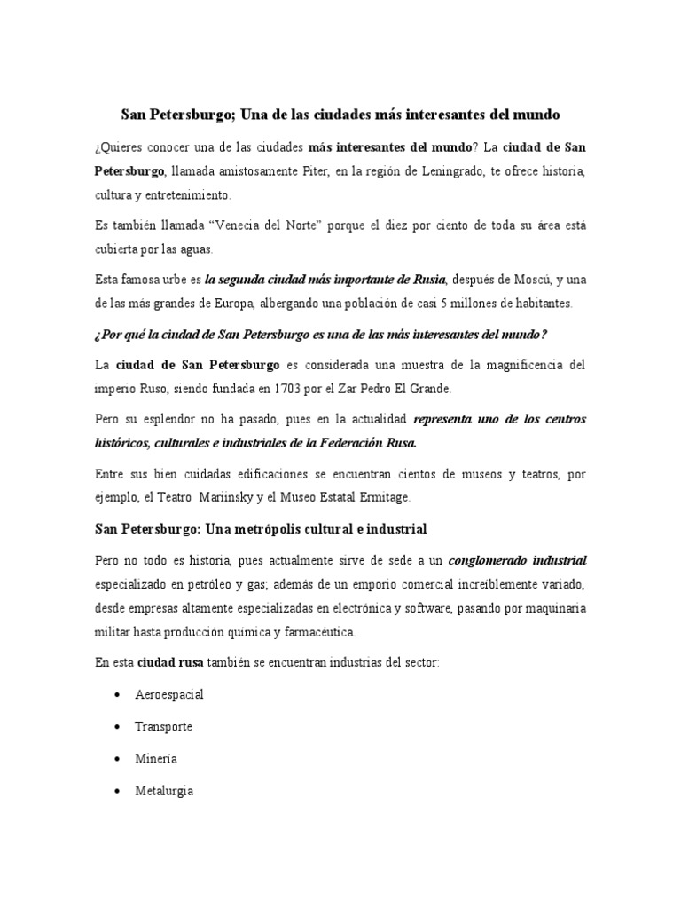 San Petersburgo PDF San Petersburgo