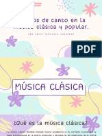 Estilos canto música clásica y popular