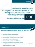 ¿Cómo Se Previene La Preeclampsia en Mujeres de Alto Riesgo Con El Uso de Aspirina Profiláctica y Ot