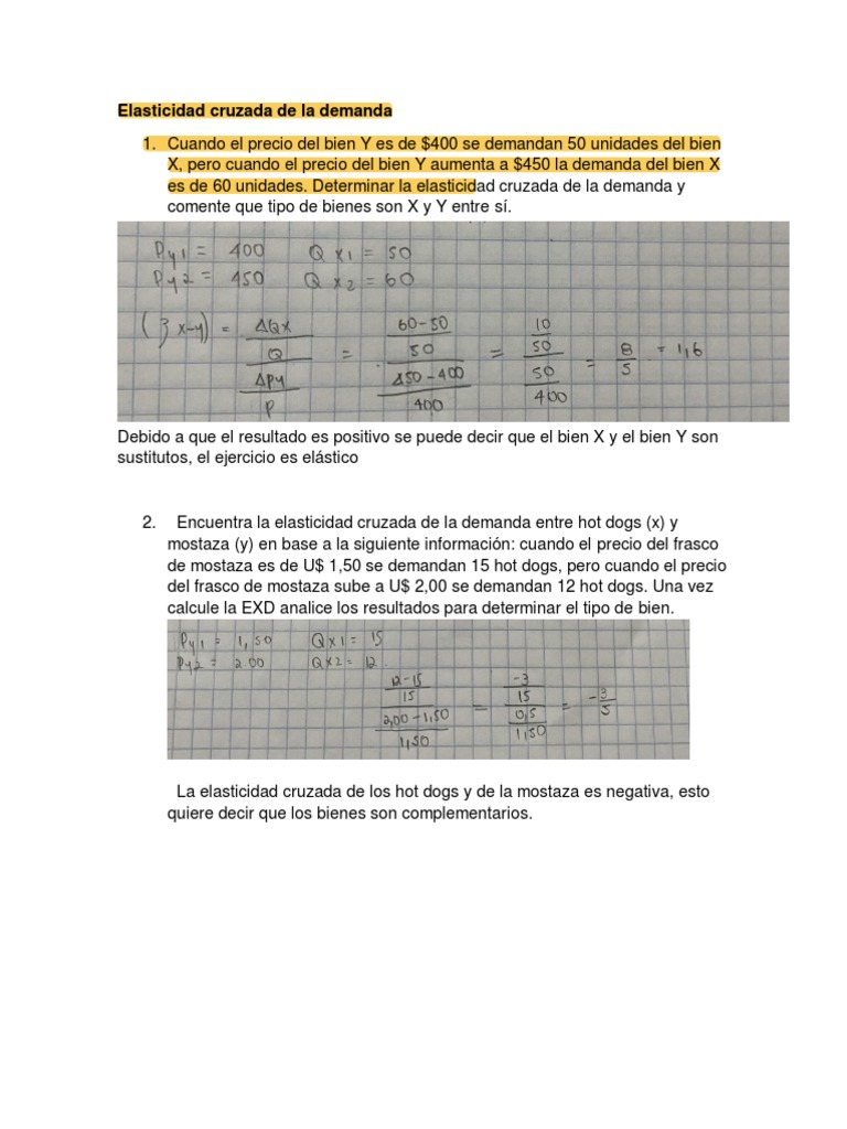 Elasticidad Cruzada de La Demanda | PDF | Elasticidad (economía ...