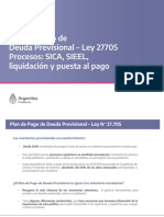 Plan de Pago de Deuda Previsional. Ley 27705