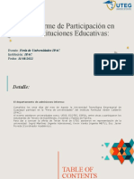 Informe de Participación en Instituciones Educativas