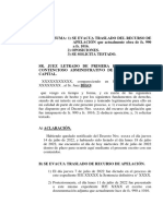 ESCRITO DE CONTESTACIÓN DE PRIMERA APELACIÓN EN AMPARO - Redactado Por El Abogado Patrocinante Dr. Bordoli y Presentado Por El Accionante Dr. Dentone