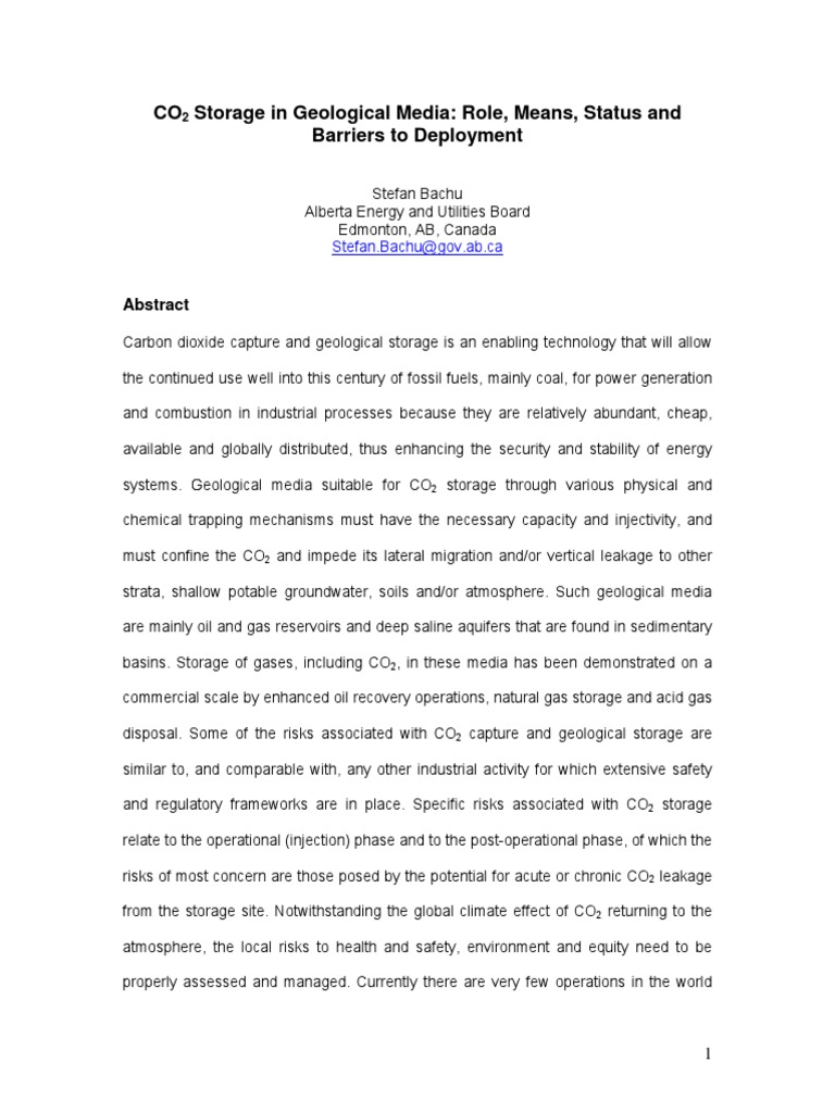 Bachu Co2 Storage Geological Media – BYNSFK