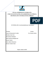 Escola Superior de Governação Curso de Licenciatura em Administração Pública Disciplina de Economia de Moçambique