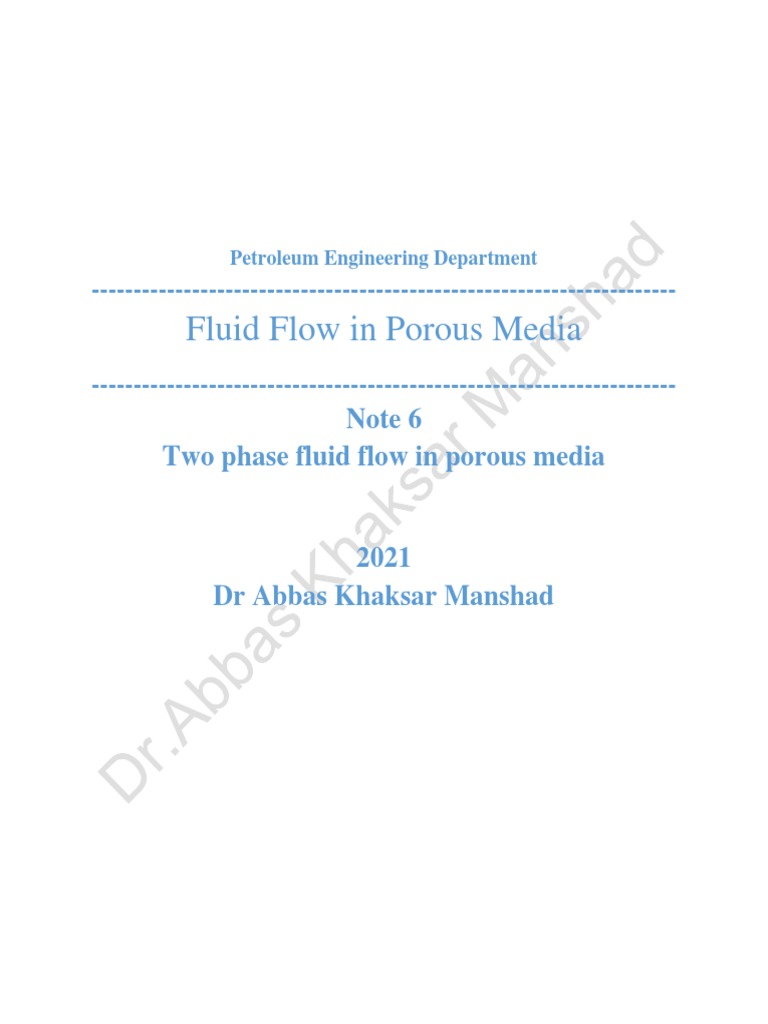 Analysis of Two-Phase Fluid Flow in Porous Media: Effective ...
