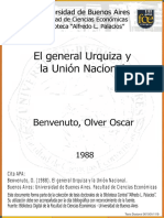 El General Urquiza La Unión Nacional: Benvenuto, Olver Osear