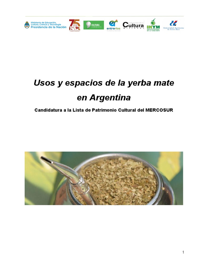 Capítulo Argentino. Yerba Mate Como Patrimonio Cultural, PDF