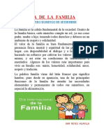 Dia de La Familia: Segundo Domingo de Setiembre