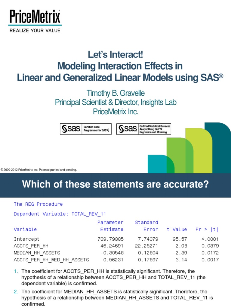 Let's Interact! Modeling Interaction Effects in Linear and Generalized ...