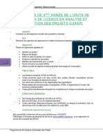 Programme de 3 Année de L'Unite de Formation de Licence en Analyse Et Evaluation Des Projets (L3Aep)