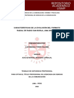 Características de La Evolución Del Formato Radial de Radio San Borja, Lima 2008-2017