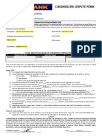 Cardholder Dispute Form BLANK