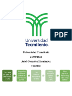 Universidad Tecmilenio 24/08/2022 Ariel González Hernández: Timeline