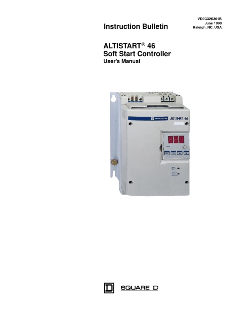 ALTISTART 46 User Manual | PDF | Relay | Electrical Wiring