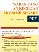 Penawaran Uang Dan Kegiatan Ekonomi Negara: Dosen: Dina Ayu Lestari, S.P., M.P