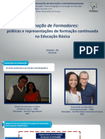 Formação de Formadores:: Práticas e Representações de Formação Continuada Na Educação Básica