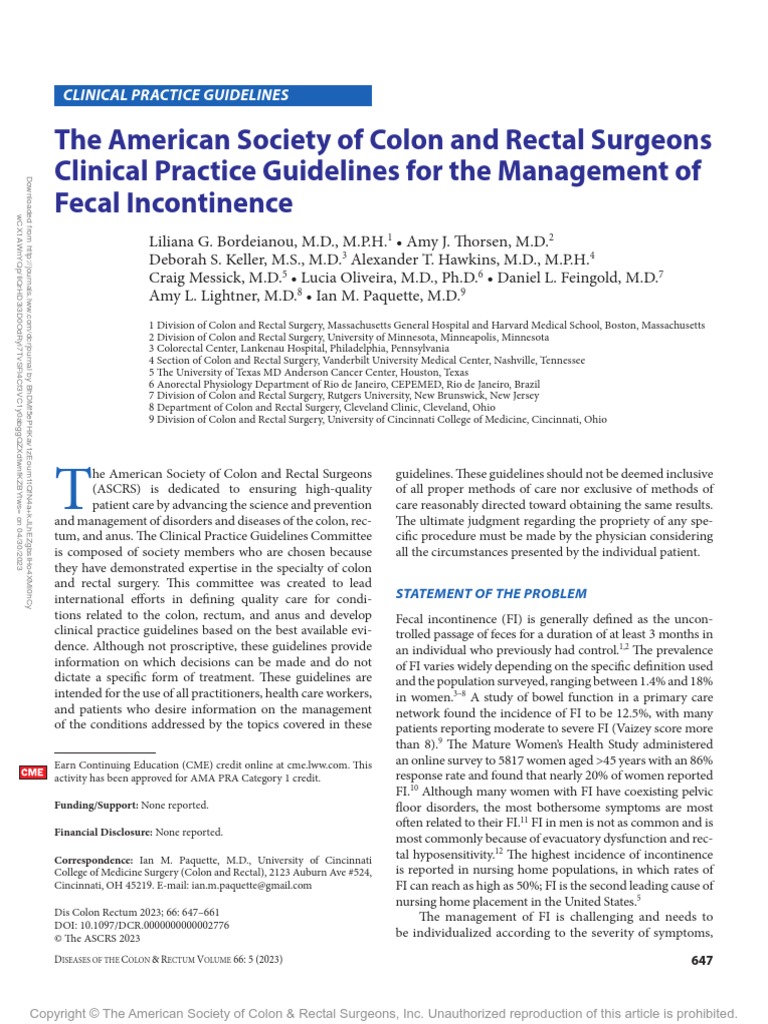 The American Society of Colon and Rectal Surgeons.6 | PDF | Medical ...