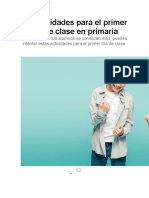 10 Actividades para El Primer Día de Clase en Primaria