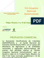 5 Congreso Nacional Hortofrutícola: Paipa, Boyacá. 9 y 10 de Mayo de 2013