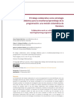 El Trabajo Colaborativo Como Estrategia Didáctica para La Enseñanza - Aprendizaje de La Programación - Una Revisión Sistemática de Literatura