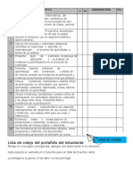 Hoja de Evaluación Del Portafolio Del Estudiante