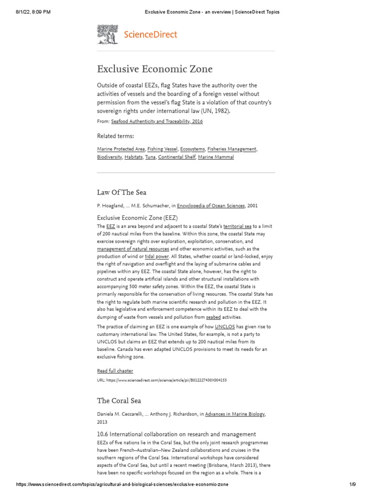 Exclusive Economic Zone An Overview ScienceDirect Topics PDF