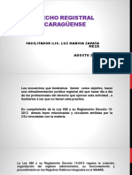 Derecho Registral Nicaragüense: Facilitador:Lic. Luz Marina Zapata Meza AGOSTO 2021