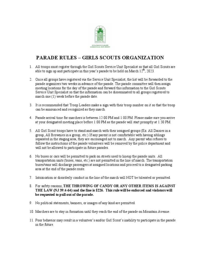 2023 Parade Rules | PDF