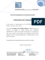 Constancia de Trabajo: Éspedes Uíz