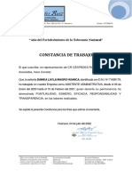 Éspedes Uíz: Constancia de Trabajo