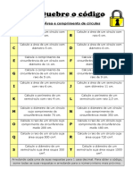 Área e Ccomprimento de Círculos - Quebre o Código