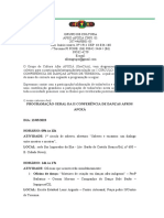 Programação Geral Da Ii Conferência de Danças Afros Afoxá