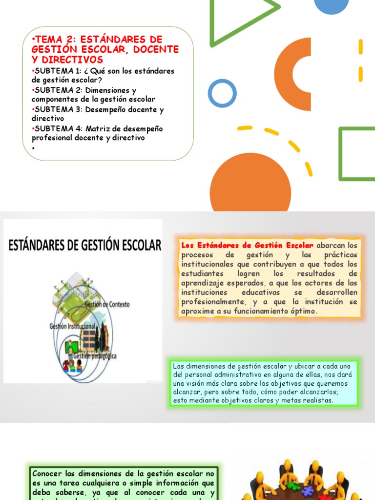 Estándares de Gestión y Desempeño Escolar | PDF | Maestros | Enseñando