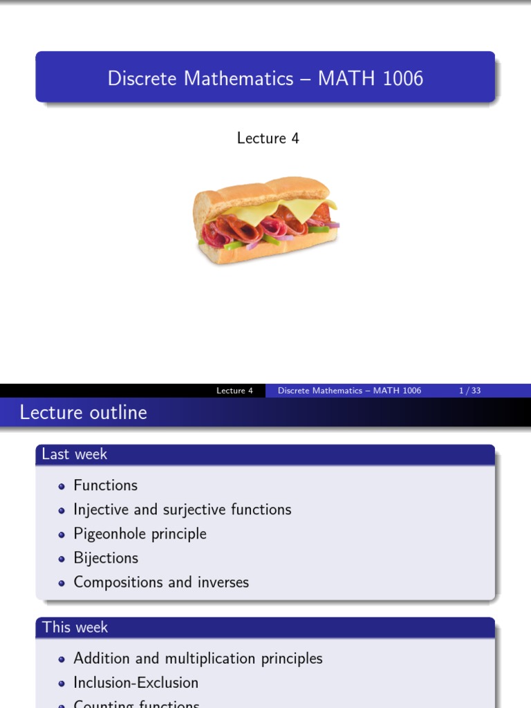Counting Principles in MATH 1006 | PDF