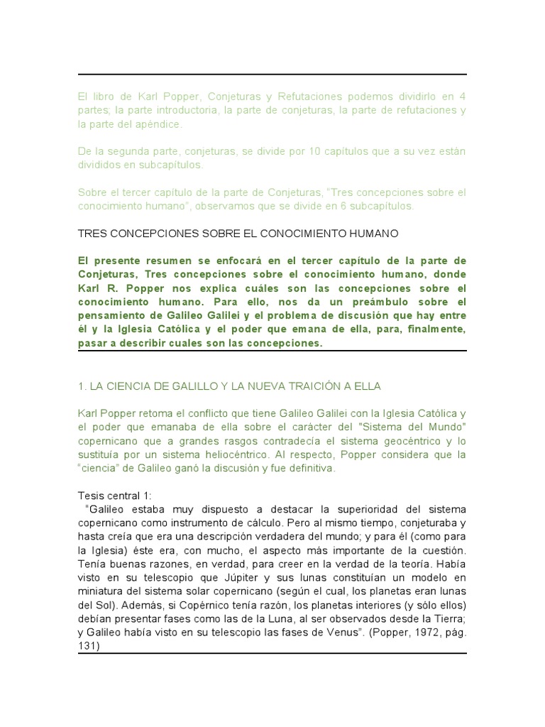 Conjeturas y Refutaciones de Popper | PDF | Karl Popper | Teoría