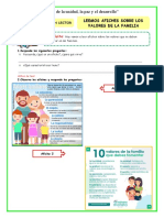 Ficha-Juev-Pl-Leemos Sobre Los Valores en La Familia