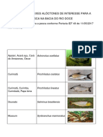 Autorizadas - Espécies - de - Peixes - Alóctones - Do - Rio - Doce