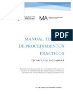 Manual Tecnico de Procedimientos Practicos TECNICAS DE SOLDADURA
