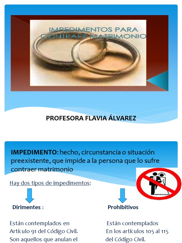 Impedimentos para Contraer Matrimonio | PDF | Divorcio | Guardián legal