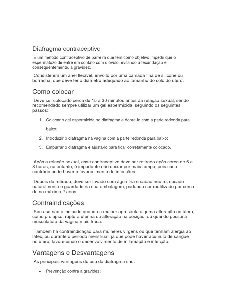 Diafragma Vaginal | PDF