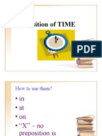 Preposition of TIME