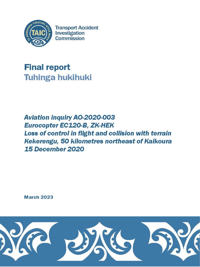 AO-2020-003 Final Report | PDF | Helicopter | Aviation