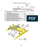 Checklist For Equipment Inspection EOT CRANE