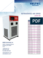 Refrigerated Air Dryer Price List and Model Sizes
