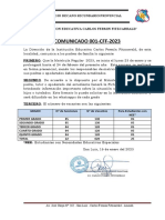 COMUNICADO 001-CFF-2023: Av. José Olaya #262 - San Luis - Carlos Fermín Fitzcarrald - Ancash