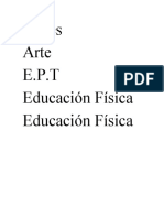 Ingles Arte E.P.T Educación Física Educación Física