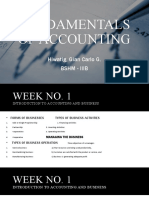 Fundamentals of Accounting: Hiwatig, Gian Carlo G. BSHM - Iiib